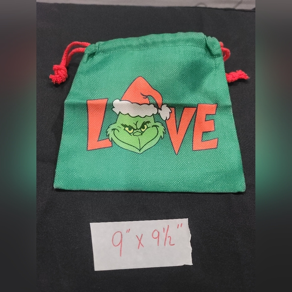 2 GRINCH LOVE GIFT BAGS SACKS TOTEBAG G2 - Picture 2 of 4